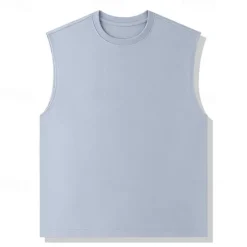 Online OUKU Men's Tank Top Vest Top Undershirt Sleeveless Shirt Sleeveless Crewneck Summer Plain Fashion Designer Vacation Street Going out Black White Khaki Top Tee for Men