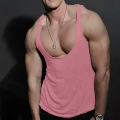 Best OUKU Men's Tank Top Vest Top Undershirt Sleeveless Shirt Solid Color U Neck Street Daily Sleeveless Clothing Apparel Simple Casual Comfortable