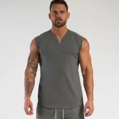 Hot OUKU Men's Tank Top Vest Top Undershirt Sleeveless Shirt Sleeveless V Neck Summer Plain Sports Fashion Lightweight Vacation Casual Holiday Black White Army Green Top Tee for Men