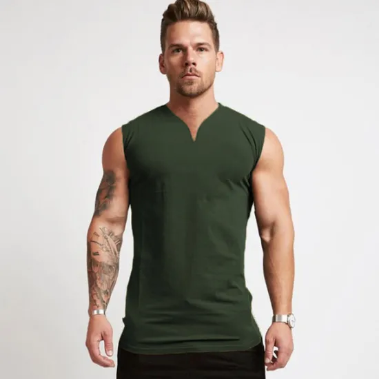 Hot OUKU Men's Tank Top Vest Top Undershirt Sleeveless Shirt Sleeveless V Neck Summer Plain Sports Fashion Lightweight Vacation Casual Holiday Black White Army Green Top Tee for Men