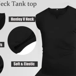 Hot OUKU Men's Tank Top Vest Top Undershirt Sleeveless Shirt Sleeveless V Neck Summer Plain Sports Fashion Lightweight Vacation Casual Holiday Black White Army Green Top Tee for Men