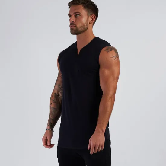 Hot OUKU Men's Tank Top Vest Top Undershirt Sleeveless Shirt Sleeveless V Neck Summer Plain Sports Fashion Lightweight Vacation Casual Holiday Black White Army Green Top Tee for Men
