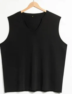 Best OUKU Men's Tank Top Vest Top Undershirt Sleeveless Shirt Sleeveless Deep U Summer Plain Fashion Designer Muscle Outdoor Going out Gym Black White Gray Top Tee for Men