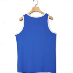 Sale OUKU Men's Tank Top Vest Top Undershirt Sleeveless Shirt Sleeveless Crew Neck Summer Plain Fashion Designer Muscle Outdoor Going out Gym Black White Blue Top Tee for Men