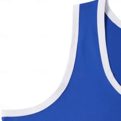 Sale OUKU Men's Tank Top Vest Top Undershirt Sleeveless Shirt Sleeveless Crew Neck Summer Plain Fashion Designer Muscle Outdoor Going out Gym Black White Blue Top Tee for Men