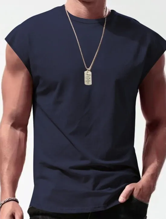 OUKU Men's Tank Top Vest Top Undershirt Sleeveless Shirt Sleeveless Crew Neck Summer Plain Fashion Designer Muscle Outdoor Going out Gym Black White Red Top Tee for Men