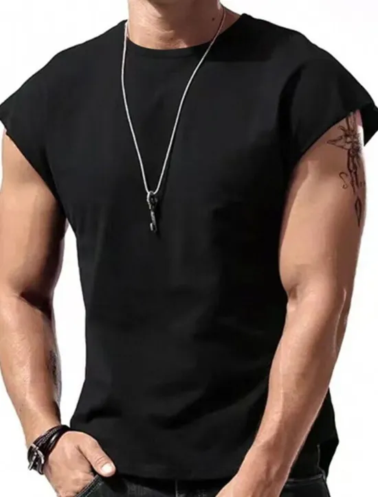 OUKU Men's Tank Top Vest Top Undershirt Sleeveless Shirt Sleeveless Crew Neck Summer Plain Fashion Designer Muscle Outdoor Going out Gym Black White Red Top Tee for Men