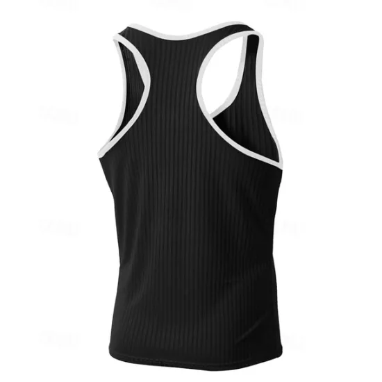 Online OUKU Men's Tank Top Vest Top Undershirt Sleeveless Shirt Sleeveless Crew Neck Summer Color Block Pit Strip Fashion Designer Basic Quick Dry Vacation Street Going out Black White Wine Top Tee for Men