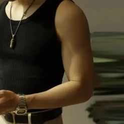 OUKU Men's Tank Top Vest Top Undershirt Sleeveless Shirt Sleeveless Crew Neck Summer Plain Vertical Stripes Fashion Designer Muscle Outdoor Going out Gym Black White Gray Top Tee for Men