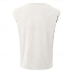 Online OUKU Men's Tank Top Vest Top Undershirt Sleeveless Shirt Sleeveless Pile Neck V Neck Summer Plain Fashion Designer Basic Classic Vacation Street Going out Black White Green Top Tee for Men