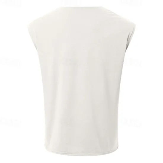 Online OUKU Men's Tank Top Vest Top Undershirt Sleeveless Shirt Sleeveless Pile Neck V Neck Summer Plain Fashion Designer Basic Classic Vacation Street Going out Black White Green Top Tee for Men