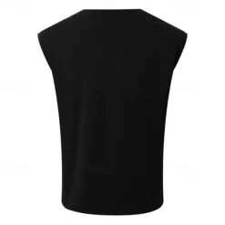 Online OUKU Men's Tank Top Vest Top Undershirt Sleeveless Shirt Sleeveless Pile Neck V Neck Summer Plain Fashion Designer Basic Classic Vacation Street Going out Black White Green Top Tee for Men