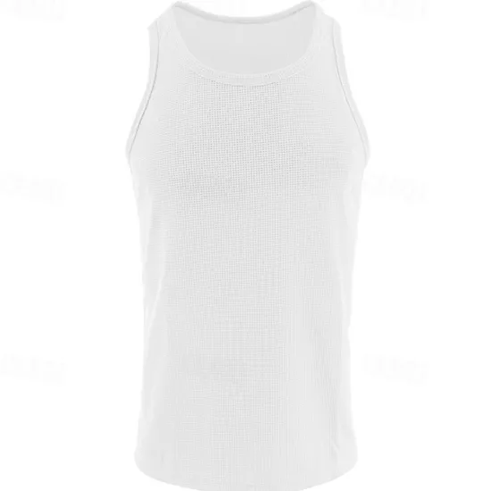 Discount OUKU Men's Tank Top Vest Top Undershirt Sleeveless Shirt Sleeveless Crew Neck Summer Plain Fashion Designer Basic Classic Vacation Street Going out Black White Wine Top Tee for Men