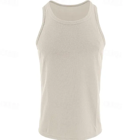 Discount OUKU Men's Tank Top Vest Top Undershirt Sleeveless Shirt Sleeveless Crew Neck Summer Plain Fashion Designer Basic Classic Vacation Street Going out Black White Wine Top Tee for Men