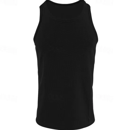 Discount OUKU Men's Tank Top Vest Top Undershirt Sleeveless Shirt Sleeveless Crew Neck Summer Plain Fashion Designer Basic Classic Vacation Street Going out Black White Wine Top Tee for Men