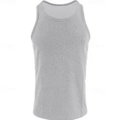 Discount OUKU Men's Tank Top Vest Top Undershirt Sleeveless Shirt Sleeveless Crew Neck Summer Plain Fashion Designer Basic Classic Vacation Street Going out Black White Wine Top Tee for Men