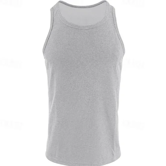 Discount OUKU Men's Tank Top Vest Top Undershirt Sleeveless Shirt Sleeveless Crew Neck Summer Plain Fashion Designer Basic Classic Vacation Street Going out Black White Wine Top Tee for Men
