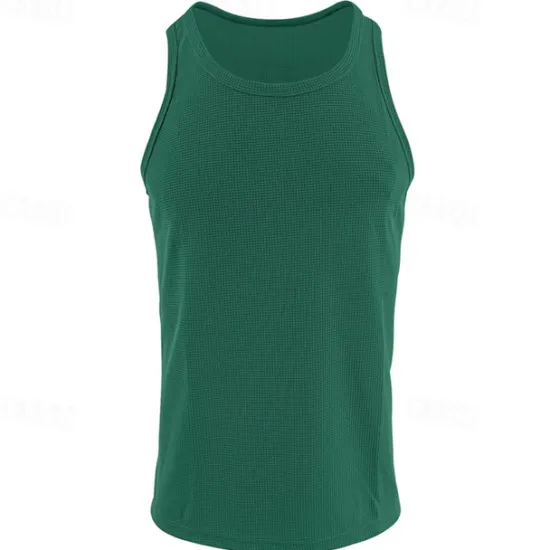 Discount OUKU Men's Tank Top Vest Top Undershirt Sleeveless Shirt Sleeveless Crew Neck Summer Plain Fashion Designer Basic Classic Vacation Street Going out Black White Wine Top Tee for Men