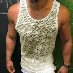 Sale OUKU Men's Tank Top Vest Top Undershirt Sleeveless Shirt Sleeveless Crew Neck Summer Solid Color Fashion Casual Breathable Outdoor Street Casual Black White Pink Top Tee for Men