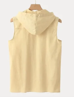 New OUKU Men's Tank Top Vest Top Undershirt Sleeveless Shirt Sleeveless Hooded Summer Plain Fashion Designer Muscle Outdoor Going out Gym Black White Yellow Top Tee for Men