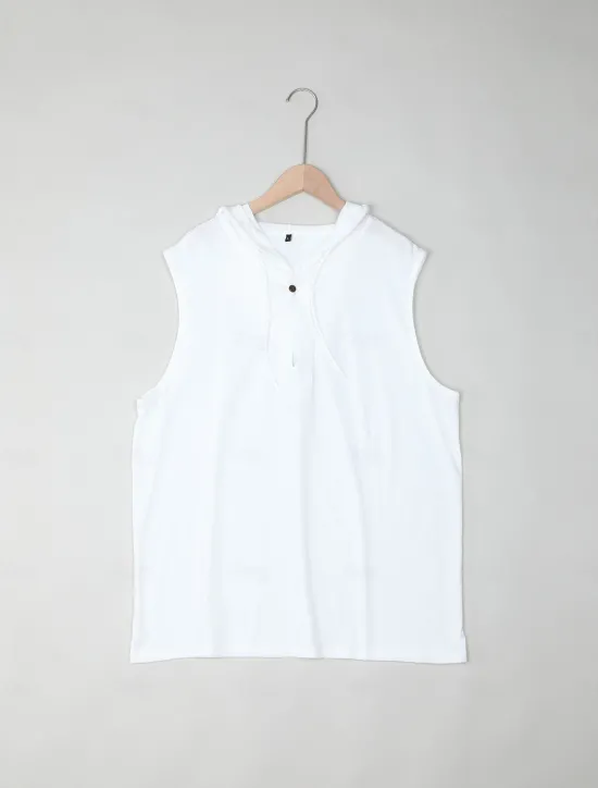 New OUKU Men's Tank Top Vest Top Undershirt Sleeveless Shirt Sleeveless Hooded Summer Plain Fashion Designer Muscle Outdoor Going out Gym Black White Yellow Top Tee for Men