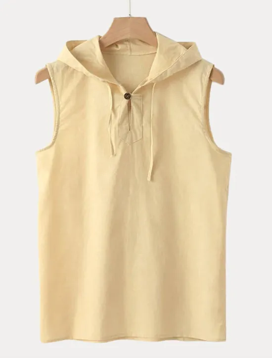 New OUKU Men's Tank Top Vest Top Undershirt Sleeveless Shirt Sleeveless Hooded Summer Plain Fashion Designer Muscle Outdoor Going out Gym Black White Yellow Top Tee for Men