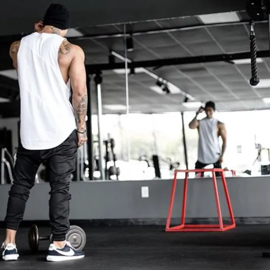 Outlet OUKU Men's Tank Top Vest Top Undershirt Sleeveless Shirt Sleeveless Crew Neck Summer Solid Color Color Block Sports Fashion Lightweight Patchwork Vacation Casual Daily Black-White Black White Top Tee for