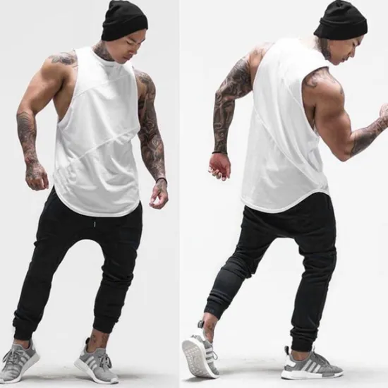 Outlet OUKU Men's Tank Top Vest Top Undershirt Sleeveless Shirt Sleeveless Crew Neck Summer Solid Color Color Block Sports Fashion Lightweight Patchwork Vacation Casual Daily Black-White Black White Top Tee for