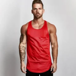 Outlet OUKU Men's Tank Top Vest Top Undershirt Sleeveless Shirt Sleeveless Crew Neck Summer Solid Color Sports Fashion Lightweight Vacation Casual Daily Black White Red Top Tee for Men