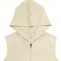 Outlet OUKU Men's Tank Top Vest Top Undershirt Sleeveless Shirt Sleeveless Hooded Summer Plain Fashion Designer Vacation Street Going out Light Yellow Black Red Top Tee for Men