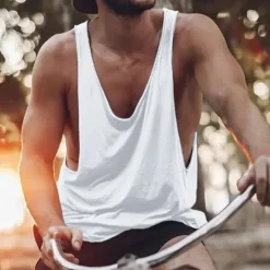 Online OUKU Men's Tank Top Vest Top Undershirt Sleeveless Shirt Sleeveless Crew Neck Summer Solid Color Simple Casual Comfortable Vacation Street Daily Black White Yellow Top Tee for Men