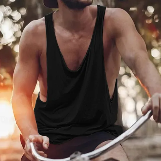 Online OUKU Men's Tank Top Vest Top Undershirt Sleeveless Shirt Sleeveless Crew Neck Summer Solid Color Simple Casual Comfortable Vacation Street Daily Black White Yellow Top Tee for Men