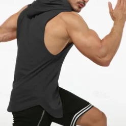 Sale OUKU Men's Tank Top Vest Top Undershirt Sleeveless Shirt Sleeveless Hooded Spring & Summer Plain Fashion Designer Basic Vacation Street Going out Black White Wine Top Tee for Men