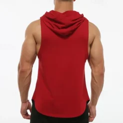 Sale OUKU Men's Tank Top Vest Top Undershirt Sleeveless Shirt Sleeveless Hooded Spring & Summer Plain Fashion Designer Basic Vacation Street Going out Black White Wine Top Tee for Men