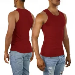 New OUKU Men's Tank Top Vest Top Undershirt Sleeveless Shirt Sleeveless Crew Neck Summer Plain Fashion Designer Muscle Athleisure Going out Gym Black Wine Blue Top Tee for Men
