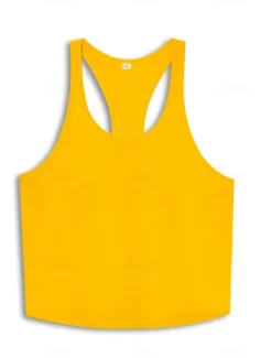 New OUKU Men's Tank Top Vest Top Undershirt Sleeveless Shirt Sleeveless Round Neck Solid Colored Muscle Sports Gym Black White Yellow Top Tee for Men