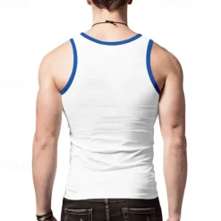 OUKU Men's Tank Top Vest Top Undershirt Sleeveless Shirt Sleeveless Crew Neck Summer Plain Fashion Designer Muscle Outdoor Going out Gym Black White Red Top Tee for Men