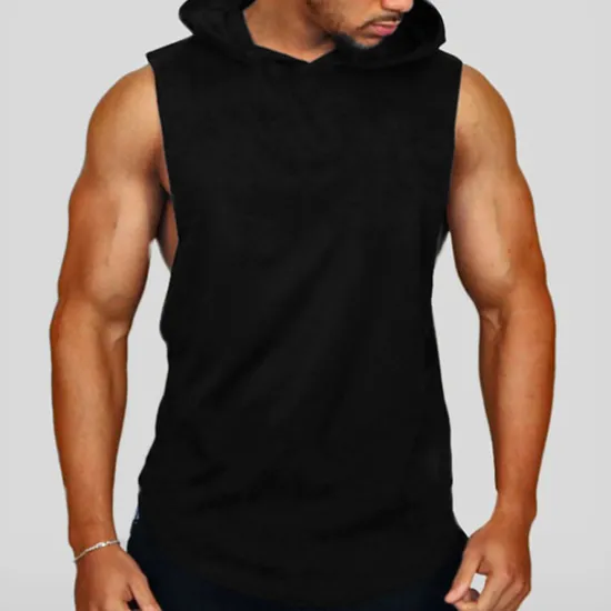 Online OUKU Men's Tank Top Vest Top Undershirt Sleeveless Hoodie Sleeveless Hooded Summer Plain Fashion Classic Casual Vacation Sport Daily Black White Red Top Tee for Men