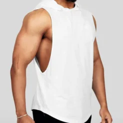 Online OUKU Men's Tank Top Vest Top Undershirt Sleeveless Hoodie Sleeveless Hooded Summer Plain Fashion Classic Casual Vacation Sport Daily Black White Red Top Tee for Men