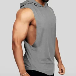 Online OUKU Men's Tank Top Vest Top Undershirt Sleeveless Hoodie Sleeveless Hooded Summer Plain Fashion Classic Casual Vacation Sport Daily Black White Red Top Tee for Men