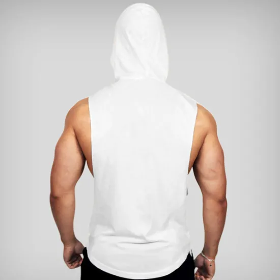 Online OUKU Men's Tank Top Vest Top Undershirt Sleeveless Hoodie Sleeveless Hooded Summer Plain Fashion Classic Casual Vacation Sport Daily Black White Red Top Tee for Men