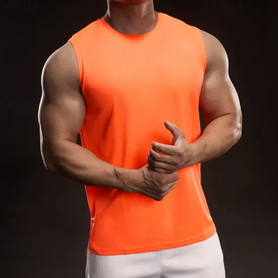 Online OUKU Men's Tank Top Vest Top Undershirt Sleeveless Shirt Sleeveless Crewneck Summer Plain Fashion Designer Vacation Street Going out White Light Green Pink Top Tee for Men