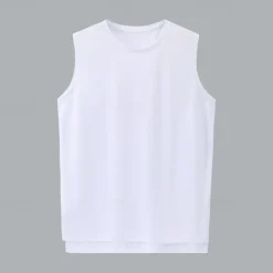 Online OUKU Men's Tank Top Vest Top Undershirt Sleeveless Shirt Sleeveless Crewneck Summer Plain Fashion Designer Vacation Street Going out White Light Green Pink Top Tee for Men