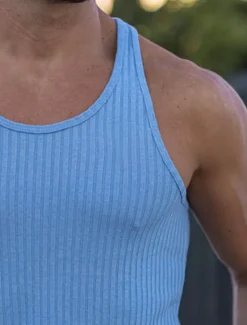 Outlet OUKU Men's Tank Top Vest Top Undershirt Sleeveless Shirt Sleeveless U Neck Summer Spring Striped Fashion Streetwear Sport Indoor Casual Daily Black White Dark Navy Top Tee for Men