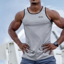 Outlet OUKU Men's Tank Top Vest Top Undershirt Sleeveless Shirt Sleeveless Crew Neck Summer Solid Color Sports Fashion Comfortable Print Street Casual Daily Black White Green Top Tee for Men