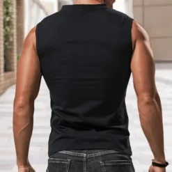 Clearance OUKU Men's Tank Top Vest Top Undershirt Sleeveless Shirt Sleeveless V Neck Spring & Summer Solid Color Fashion Designer Casual Street Daily Holiday Black White Gray Top Tee for Men