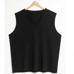 Clearance OUKU Men's Tank Top Vest Top Undershirt Sleeveless Shirt Sleeveless V Neck Spring & Summer Solid Color Fashion Designer Casual Street Daily Holiday Black White Gray Top Tee for Men