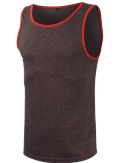 Clearance OUKU Men's Tank Top Vest Top Undershirt Sleeveless Shirt Sleeveless Crew Neck Summer Plain Fashion Streetwear Muscle Sports & Outdoor Athleisure Gym White Army Green Coffee Top Tee for Men