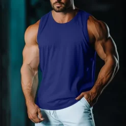 Sale OUKU Men's Tank Top Vest Undershirt Sleeveless Shirt Sleeveless Round Neck Crewneck Summer Plain Fashion Classic Casual Mesh Street Casual Sports Black White Light Green Top Tee for Men