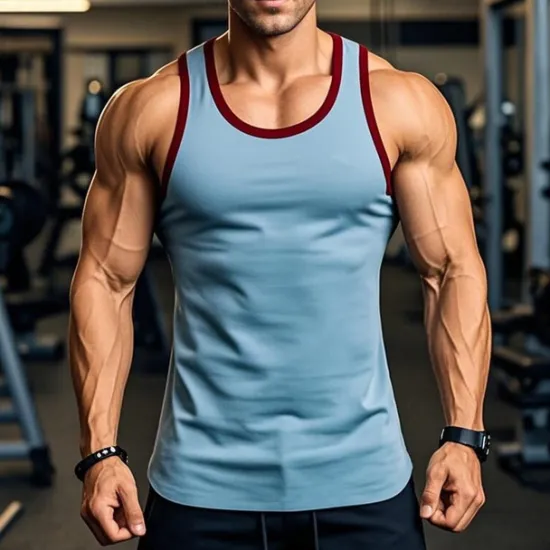 Online OUKU Men's Tank Top Vest Undershirt Sleeveless Shirt Sleeveless Round Neck Summer Solid Color Plain Athletic Color Block Street Casual Sports Black White Wine Top Tee for Men